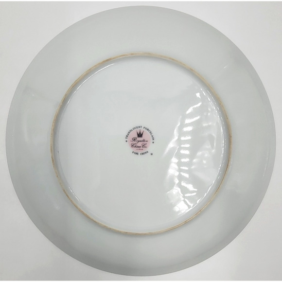 Royalton China Set of 2 Luncheon Plates 9.25" White Gold Trim Translucent - Picture 8 of 8